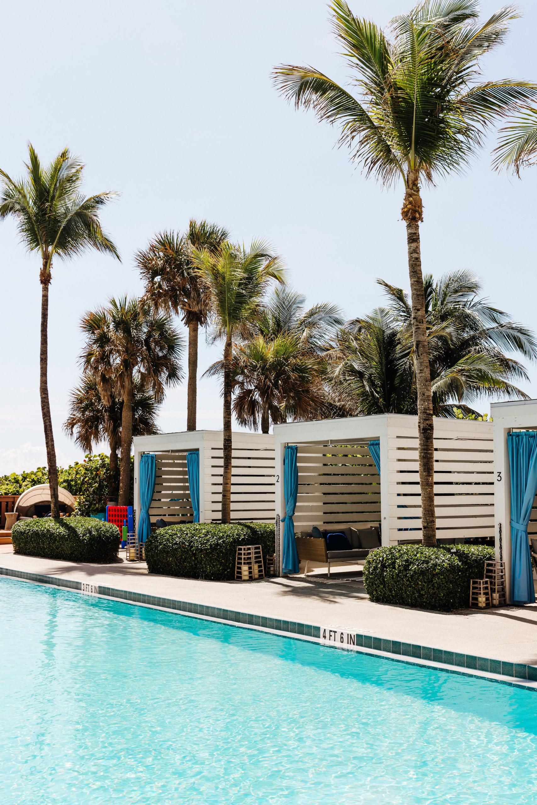 poolside cabanas at the singer oceanfront resort