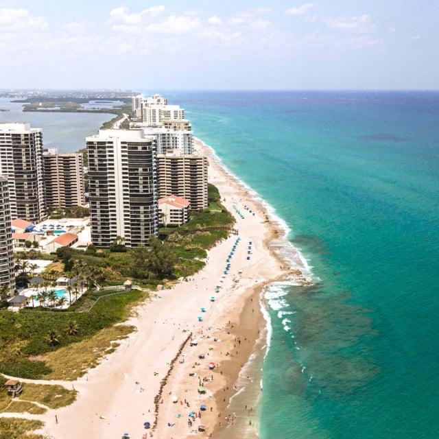 Aerial shot from The Singer Oceanfront Resort