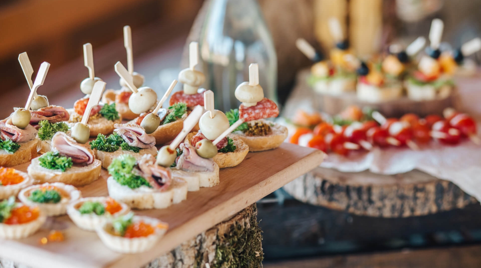 Wedding catering menu samples at The Singer Oceanfront Resort