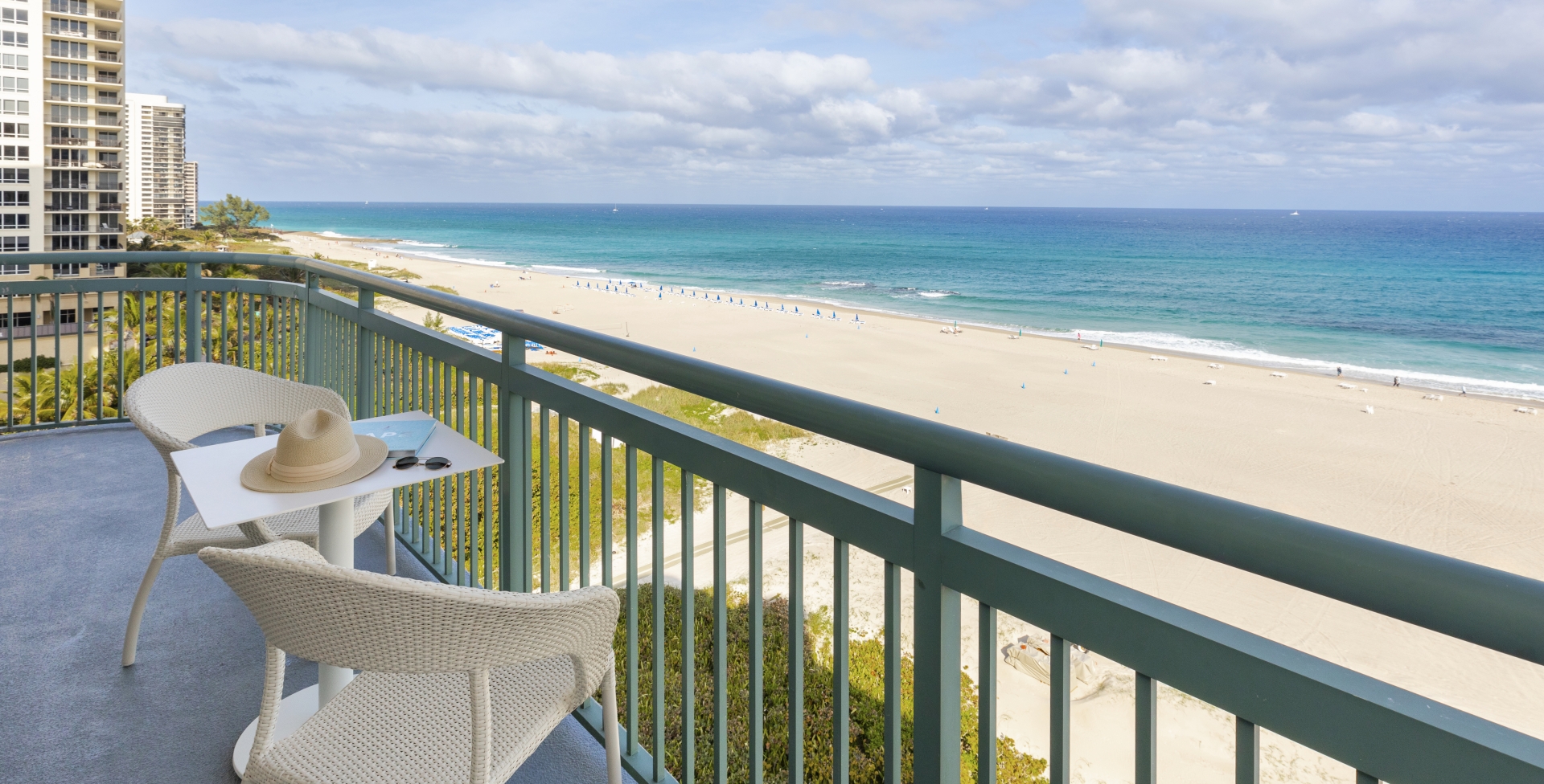Balcony view from a luxury guest room at The Singer Oceanfront Resort
