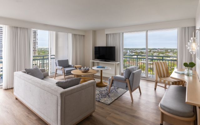Beachfront suite overlooking West Palm Beach at The Singer Resort