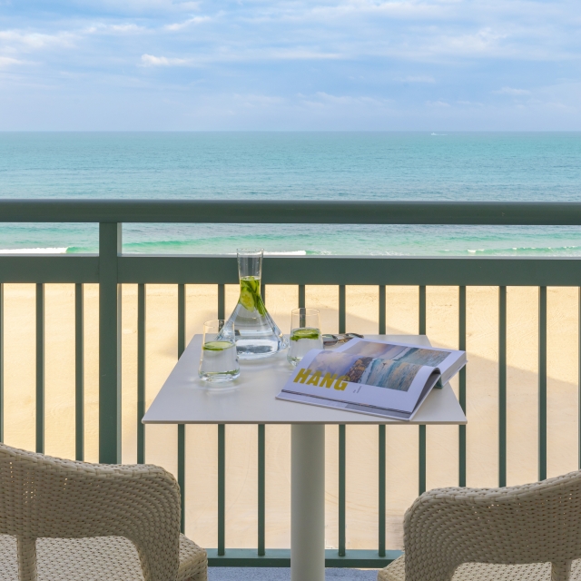 Balcony view from a guest room at The Singer Oceanfront Resort