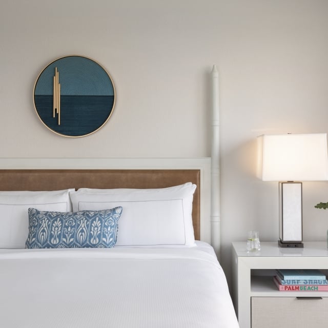 Guest room with premium amenities at The Singer Oceanfront Resort
