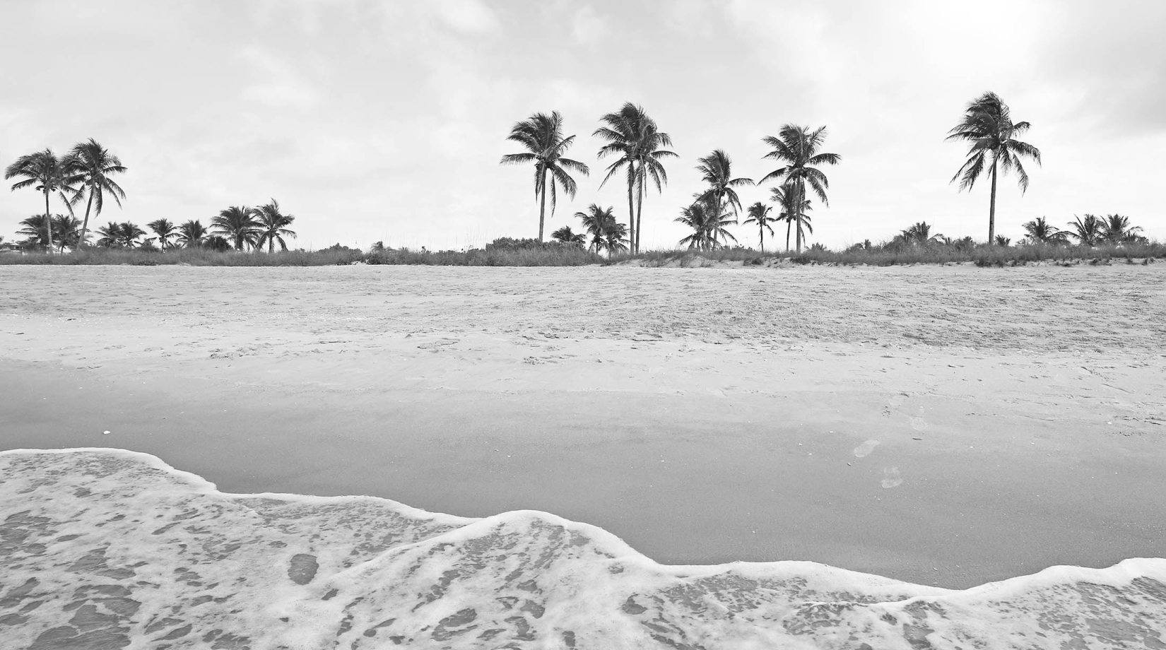 classic beach in black and white