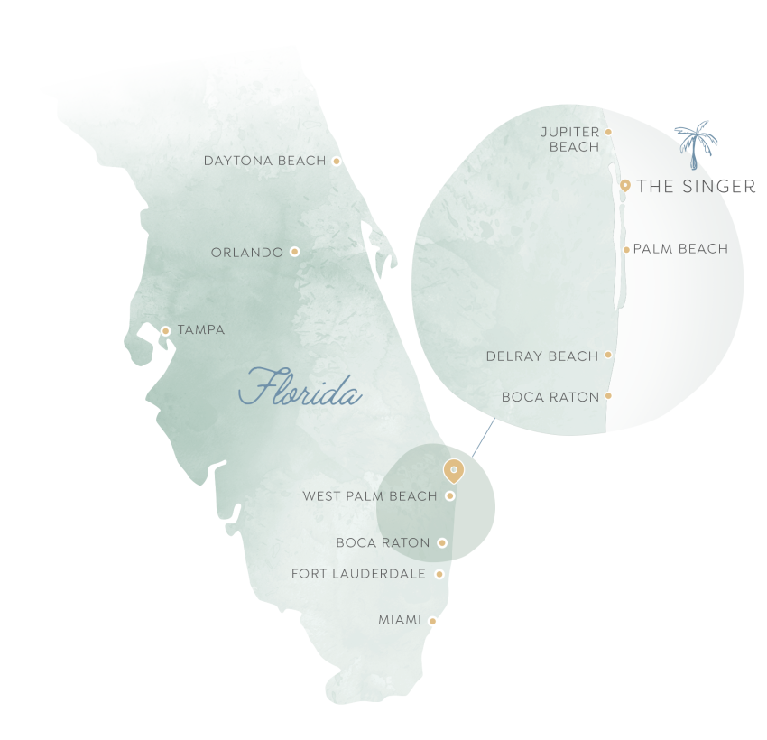 Singer Island map