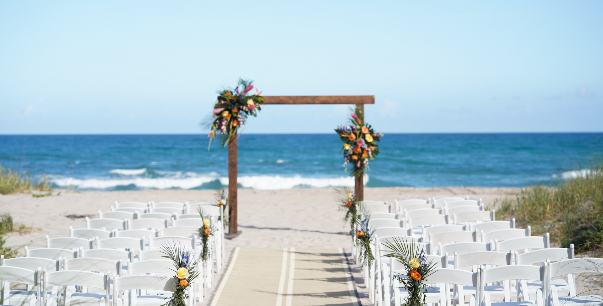 beach wedding ceremony on singer island at the singer oceanfront resort